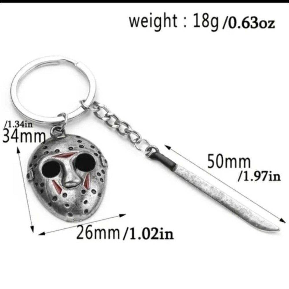 Jason Mask  Metal Keychain Keyring - Picture 2 of 3